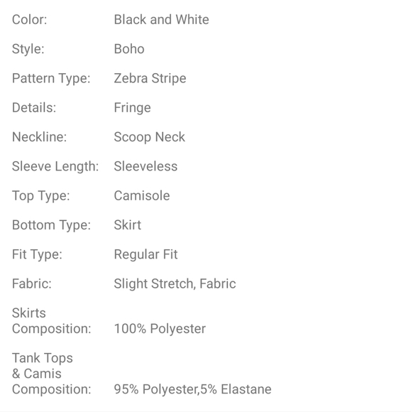 SHEIN 2XL Fringe Hem Tank Top & Zebra Print Skirt - Picture 8 of 17